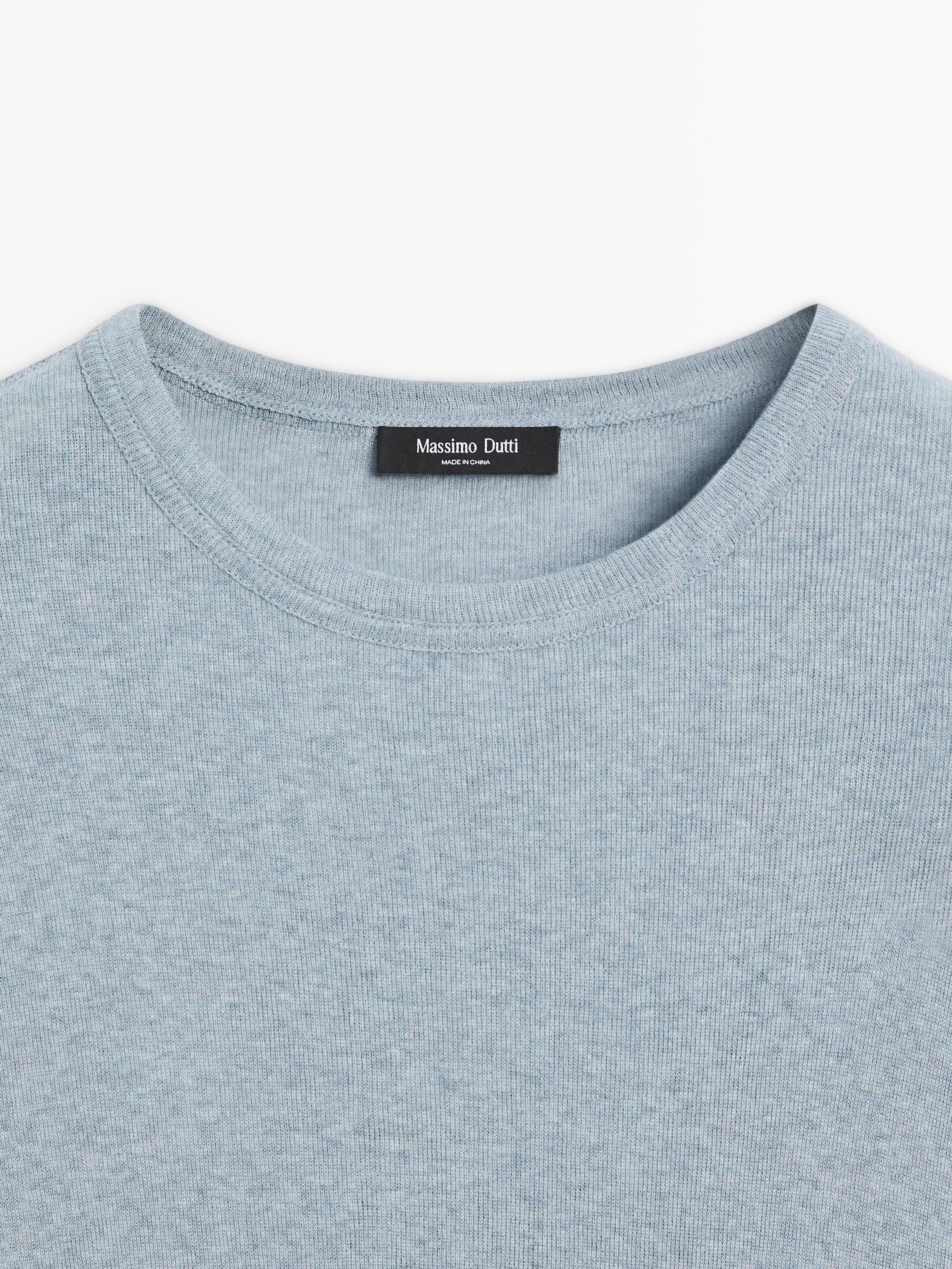 T-shirt à manches longues en coton mélangé